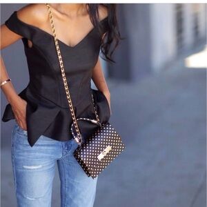 Onna Ehrlich Mini Cloey - Black Pebble Leather Bag